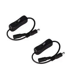 Kit 2 Interruptor Liga Desliga P4 Fita Led 12v On Off Para Fita Iluminação e CFTV Preto
