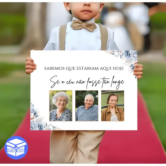 Placa Decorativa Entrada Casamento Cerimônia Homenagem Em Memória Fotos
