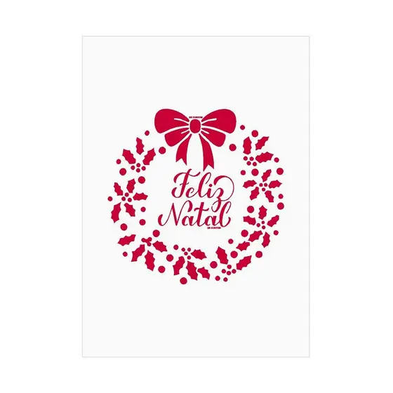 Stencil Girlanda Com Feliz Natal Molde Natalino P/ Pinturas