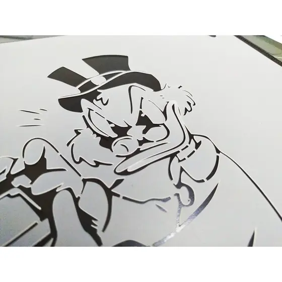 Stencil Tio Patinhas Para Aerografias e Pinturas