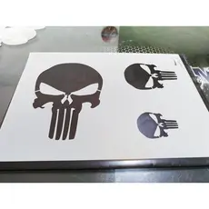 Molde Stencil Vazado Caveira Justiceiro Punisher Para Aerografia