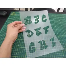 Stencil Letras Grafite com 5cm de altura para Pinturas e Aerografias