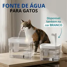 Fonte de Agua Bebedouro para Gatos 1,5L Pets Pequenos Silenciosa Automática Com Filtro Circulante