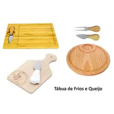 Tábua de Frios e Queijo três kits para você escolher bambu e inox