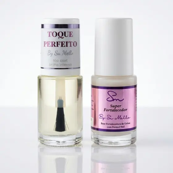 Kit Fortalecedor de Unhas + Top Coat Extra Brilho | Cresce, Fortalece e Dá Brilho Intenso