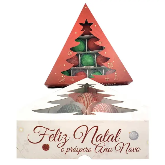 10 Embalagem Caixas ÁRVORE De Natal - 20x20cm (sabonetes, 10 doces ou brigadeiros). Lembrancinha
