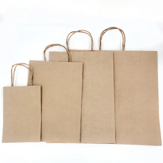 15 Sacola Kraft Pardo para Delivery com Alça e TAG de agradecimento ao cliente - PP, P, M ou G