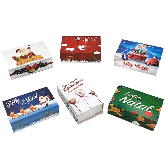 10 Caixas Especial De Natal Para 06 Doces, Trufas, presentes e outros. Em 6 Lindos Tema :)