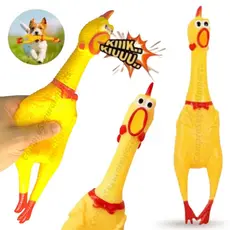 Frango Galinha 16cm Brinquedo Pet Borracha Mordedor Sonoro
