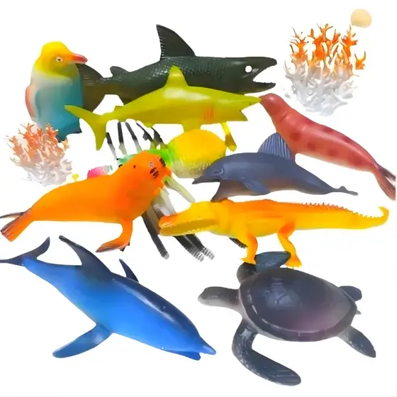 Animais Marinhos Pequeno Brinquedo Banho Tubarões Golfinho