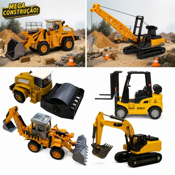 Miniaturas Máquinas Construção Articulados Infantil