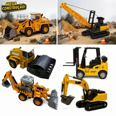 Miniaturas Máquinas Construção Articulados Infantil