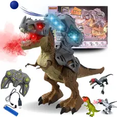 Dinossauro Grande Controle Remoto Recarregável Som E Fumaça