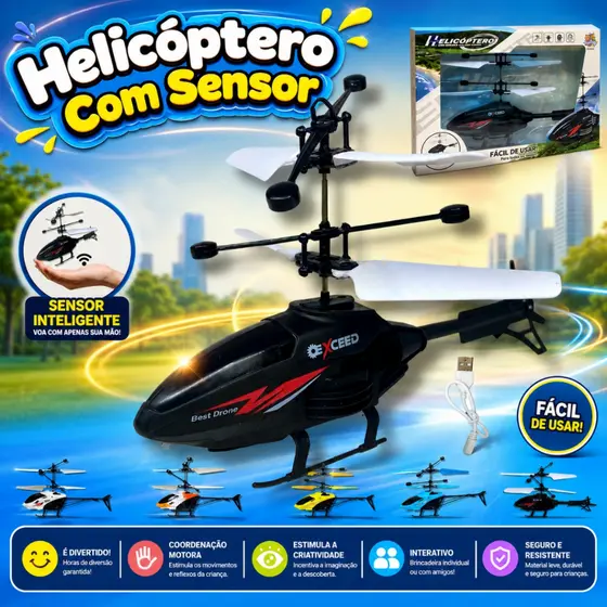 Helicóptero De Brinquedo Com Sensor Mini Drone Recarregável