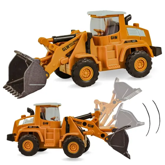 Miniatura Trator Brinquedo Carrinho Coleção Pa De Metal