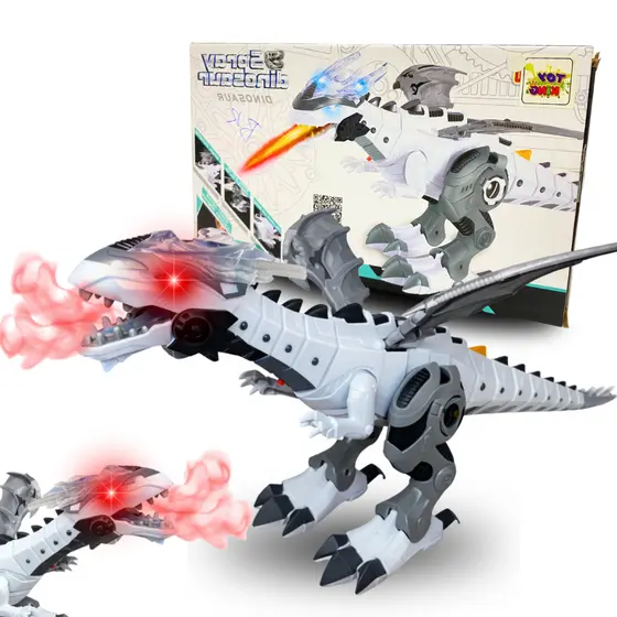 Dinossauro Robô Solta Fumaça Interativo Infantil Com Luz Som Diversos Modelos