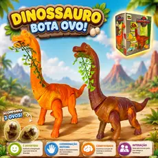 Dinossauro Anda E Bota Ovo Som Luz E Movimento Projetor