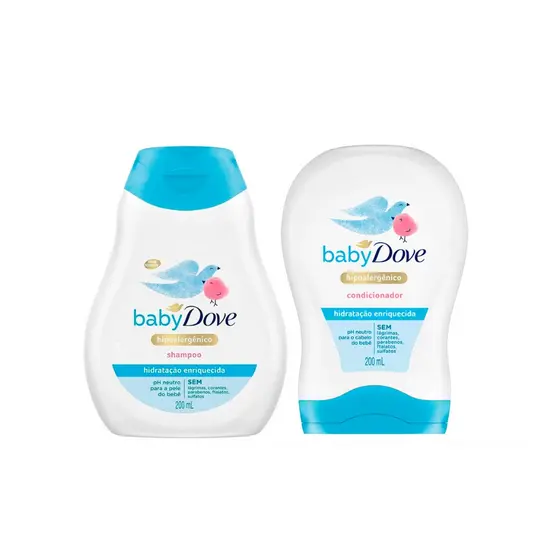 Dove Baby Kit 2un - 1un Shampoo + 1un Condicionador - Hidratação Enriquecida