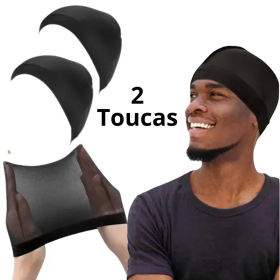 Kit com 2 Toucas De Pressão Wave Cap para Cabelo Afro - Touca para 360 Waves