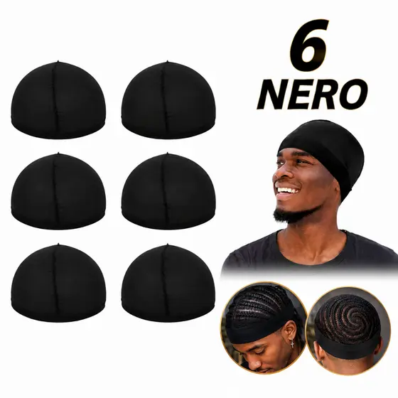 Kit 6 Tocas de Pressão Wave Cap para Cabelos Afro, com tranças e wave 360