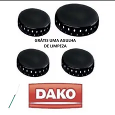 Kit com 4 Espalhadores Tampinha Queimador do Fogão Dako Supreme Luna Lumiere