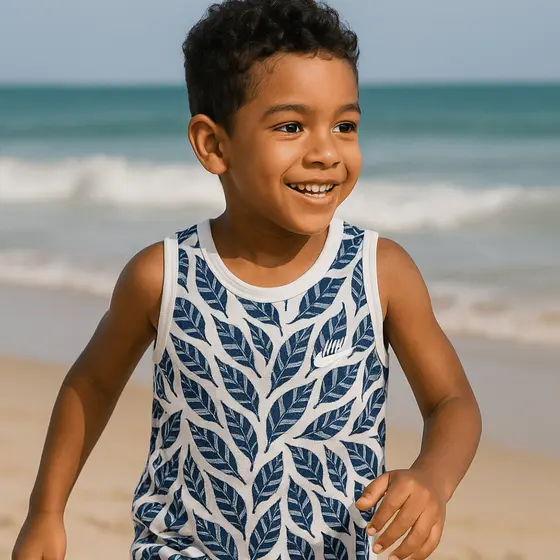 Camiseta Regata Infantil Menino 100% Algodão Estampada Verão
