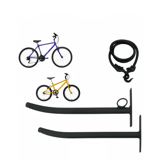 Suporte Parede 1 Par Para Bicicleta / Cadeira / Skate + Elástico