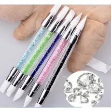 Kit 5 Pincel De Silicone Decoração Da Unhas Gel