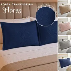Kit 2 Porta Travesseiro 50 x 70 Ultrassônico Aveludado 3D Flores