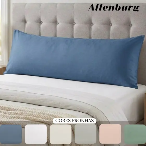 Fronha Travesseiro Xuxão de Corpo Altenburg Toque Macio Aveludado Acetinado Gestante Body Pillow