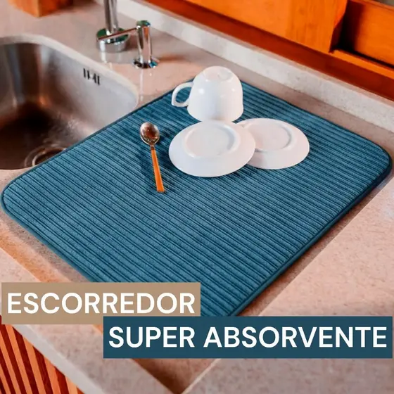 Escorredor De Louça Aparador Tapete 38x48 Microfibra Super Absorvente Buettner