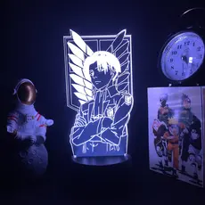 Anime Attack on Titan Levi Ackerman Figure Luminária LED 3D Noturna De Mesa Para Decoração De Casa Quarto Presente