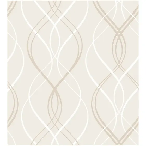 Papel De Parede Abstrato Bege Elegante Em Adesivo Vinílico, Quarto, Sala, Lavabo, Corredor
