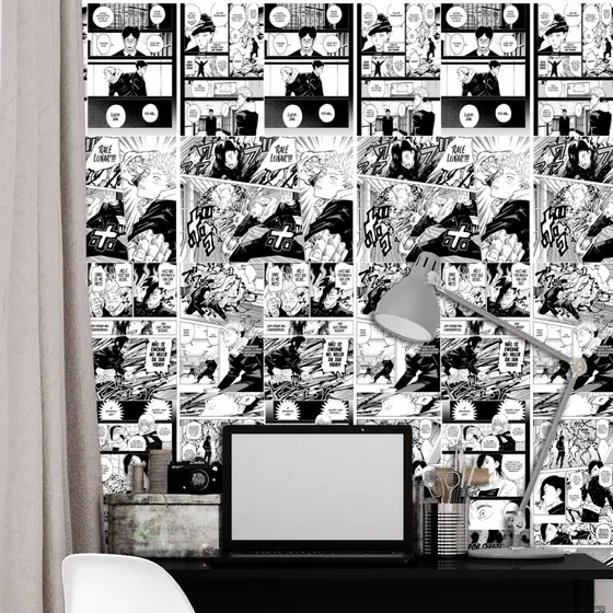 Papel de Parede Adesivo Jujutsu Kaisen Mangá Autocolante