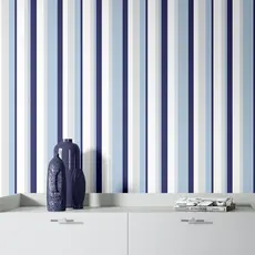 Papel De Parede Listras Infantil Azul Quarto Adesivo 3 Mts
