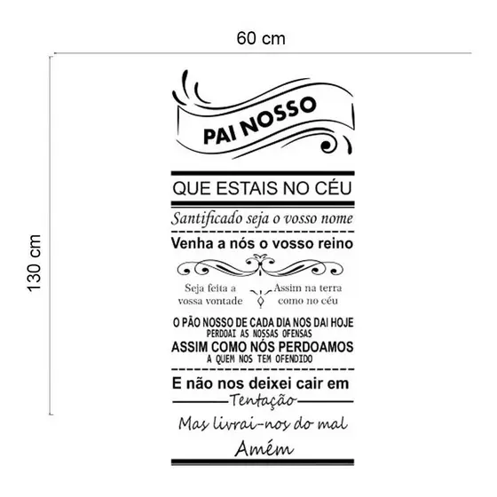 Adesivo Decorativo De Parede Quarto Sala Oração Pai Nosso