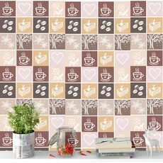 Adesivo de Parede Azulejo Café em Tons de Bege 1,00 mt