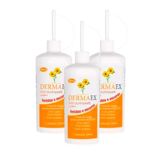 3 Óleo De Girassol Dermaex 200ml Óleo Cicatrizante