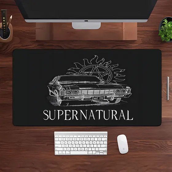 Mousepad Grande para Jogos Inspirado em Série Supernatural Impala 1967 Winchester Sam E Dean