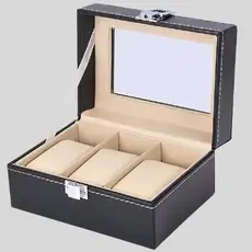 Caixa Maleta Case Estojo Porta Relógios 3 Slots Proteção Portátil Guarda Organiza Viagem