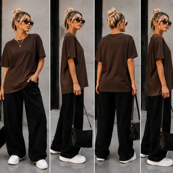 Camiseta feminina oversize basica