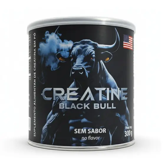 Creatina Black Bull Suplementos 300G 100% Pura PREMIUM