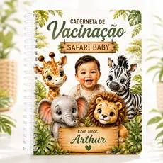 Caderneta Vacinação Safari Menino Personalizada