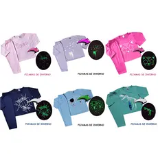 kit 3 Conjuntos Pijama de Inverno Juvenil Menino Masculino menina feminino que Brilha no Escuro tamanho 10 12 14 16