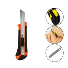 Estilete Profissional Emborrachado 18mm Lâmina Aço Trava Automática