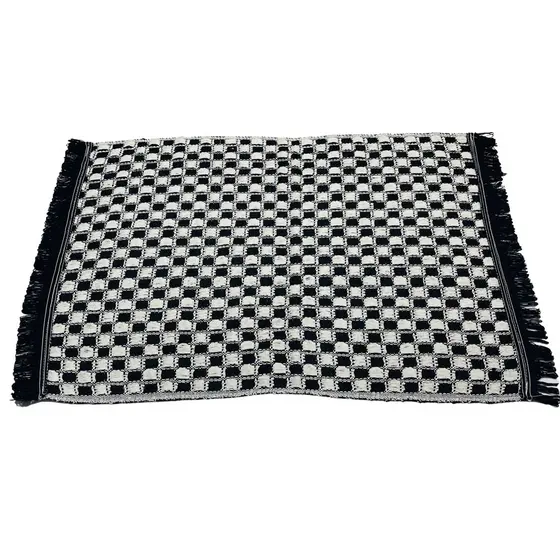 Tapete de Banheiro Xadrez , Tapete para Box, Toalha de piso para enxugar os pés 60 X 42 Barato