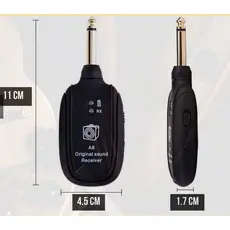 Transmissor Guitarra Violão Baixo Teclado Cabo P10 Sem Fio Wireless Uhf