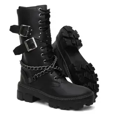 bota  coturno tratorada Corrente Cano Alto Rock