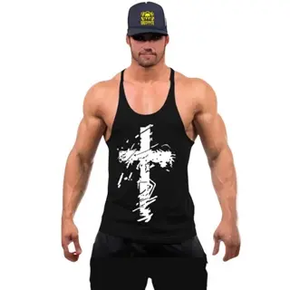 Regata Cavada Masculina Cruz Blusa Academia Camiseta Musculação