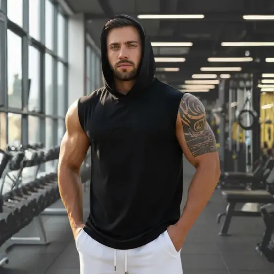 Camisa plus size regata academia masculina machão capuz Mutante Fitness